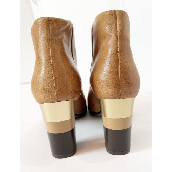 Antelope 651 Hi Side Cut Striped Heel Ankle Boot Leather Bootie Tan Boho 37/6.5 - Picture 6 of 16